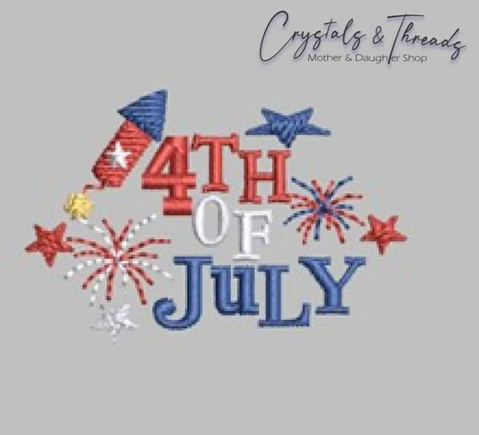 4Th Of July Embroidery Design Fireworks