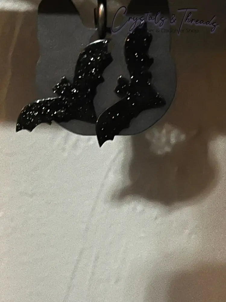 Black Glitter Bat Earnings Jewlery