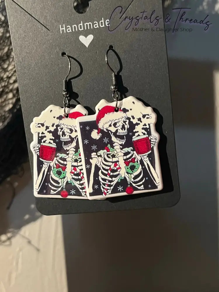 Christmas Skeleton Earrings Jewlery