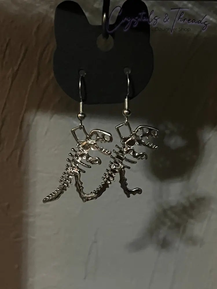 Dinosaur T-Rex Bone Earrings Jewlery