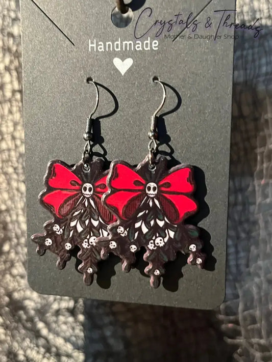 Goth Mistletoe Earrings Jewlery
