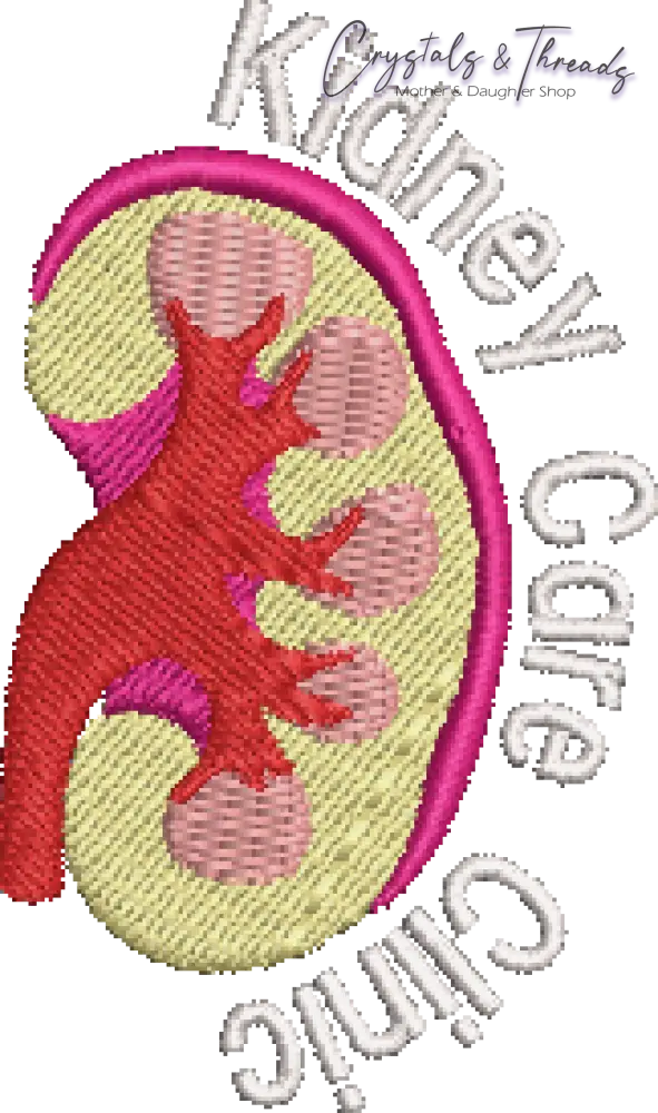 Kidney Embroidery Design With Personalization
