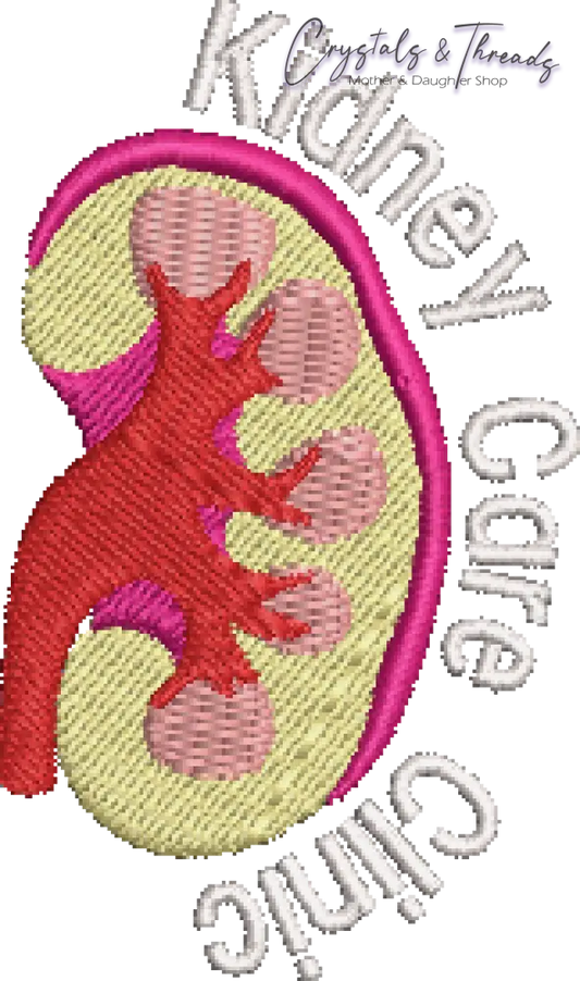 Kidney Embroidery Design With Personalization
