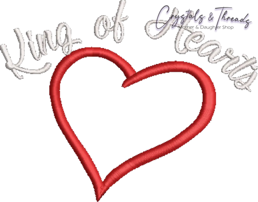 King Of Hearts Embroidery Design