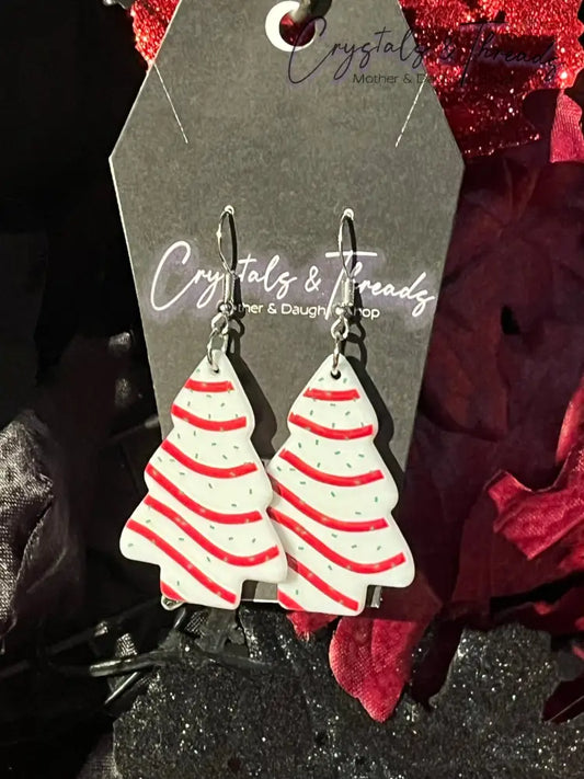 Little Debbie Christmas Tree Earrings Jewlery