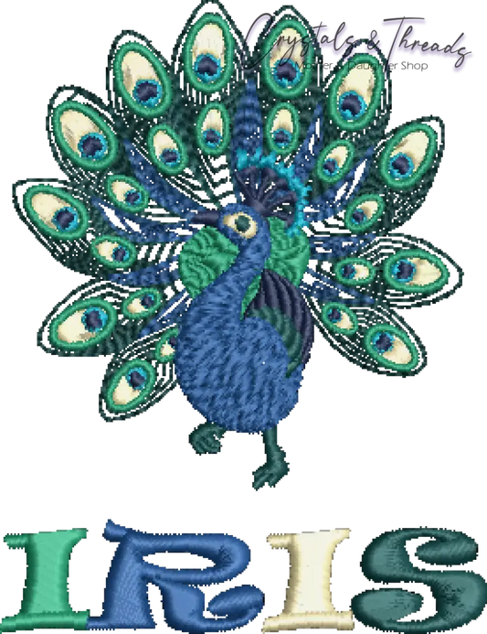 Peacock Embroidery Design With Personalization