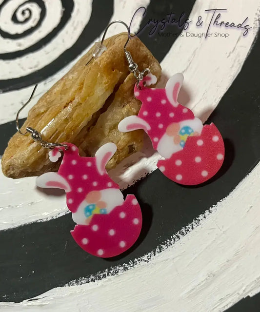 Pink Bunny Easter Nome Earrings Jewlery