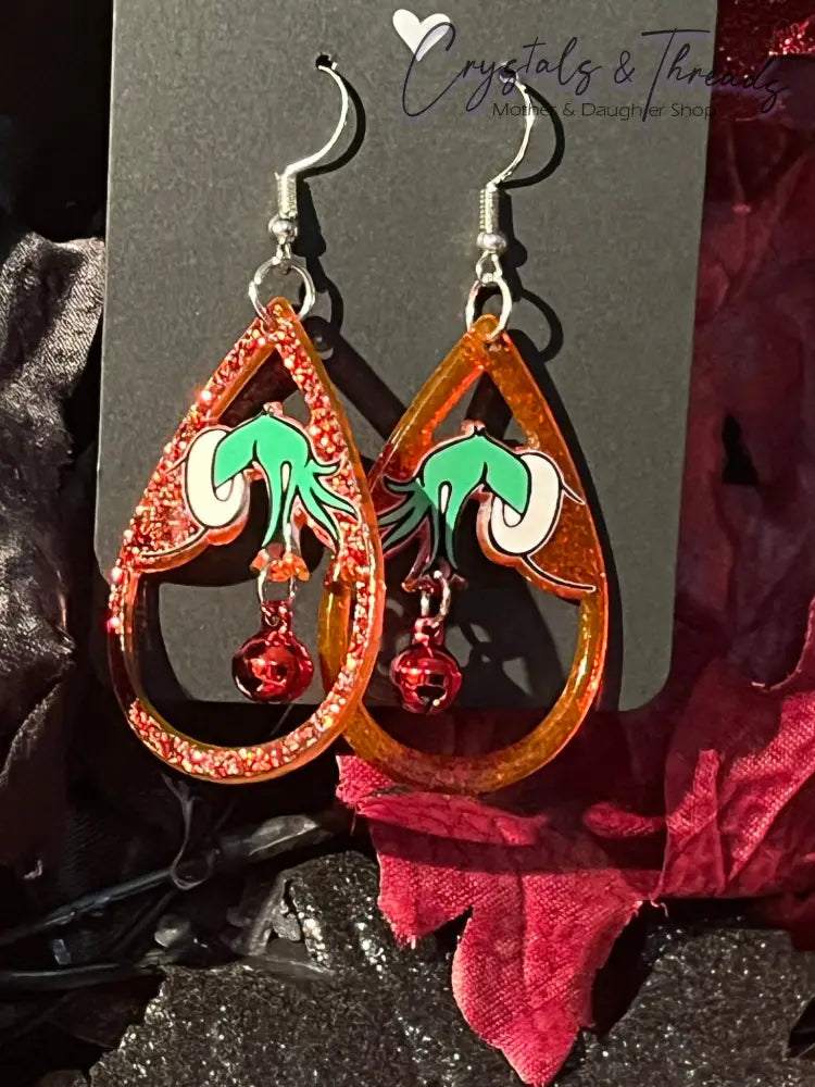 The Grinch Stoll Christmas Bell Earrings Jewlery