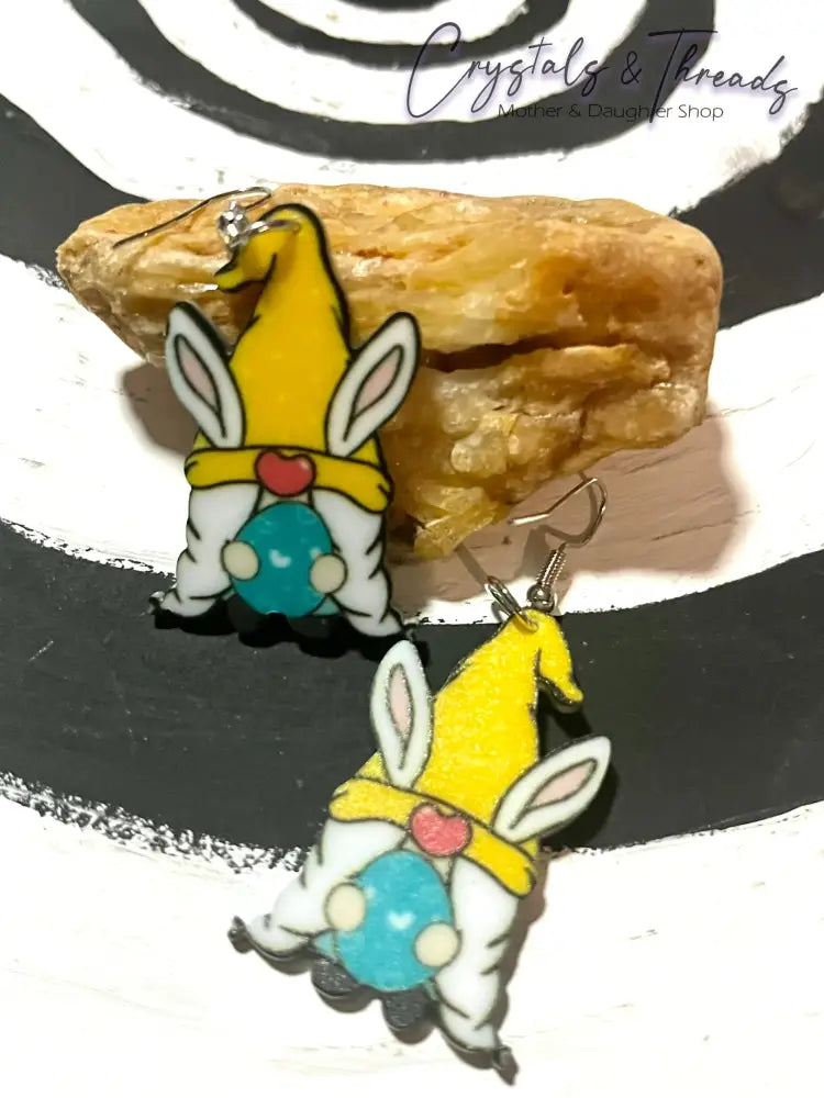 Yellow Bunny Easter Nome Earrings Jewlery